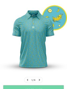 Aqua Banana-Print Performance Polo